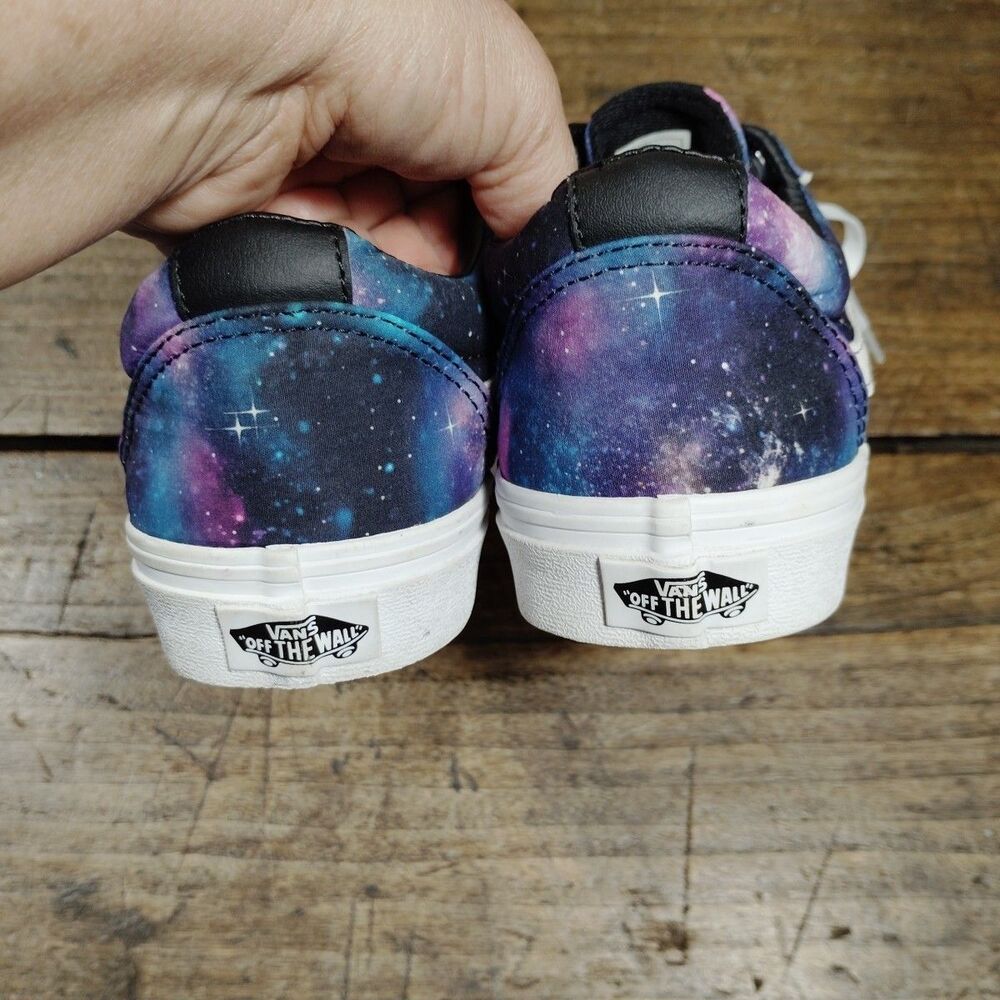 VANS Galaxy Shoes Size 7.5 Sneakers Lace Up Purple Blue Universe - Picture 6 of 9